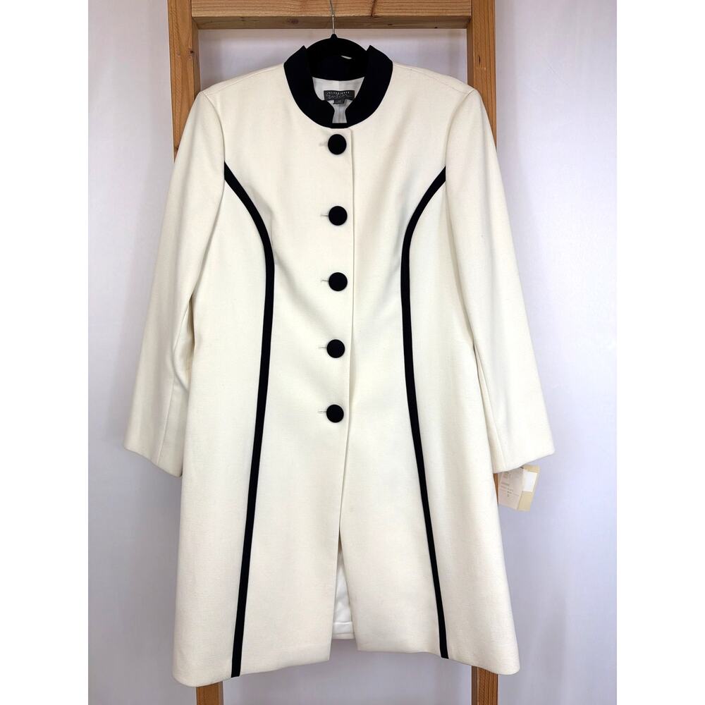 NWT Classiques Entier Nordstrom Size 12 Cream & Black Coat Jacket